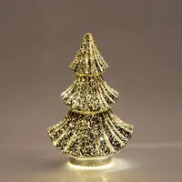 Anna's Collection LED glazen kerstboompje 20 lampjes metallic goud 15,5 x 9,5 x 24cm - afbeelding 2
