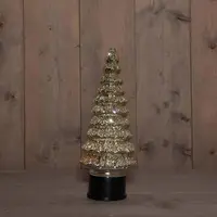 Anna's Collection LED glazen kerstboompje 20 lampjes metallic goud 13 x 35cm - afbeelding 1