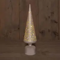 Anna's Collection LED glazen kerstboompje sterren 10 lampjes champagne Ø 9 x 30cm - afbeelding 1