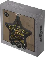 Anna's Collection LED glazen kerstster 10 lampjes goud Ø 19cm - afbeelding 1