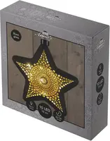 Anna's Collection LED glazen kerstster Marrakech 10 lampjes goud Ø 19cm - afbeelding 1