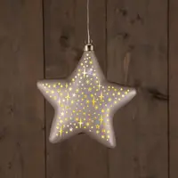 Anna's Collection LED glazen ster champagne mat Ø 19cm, warm wit - afbeelding 2