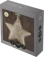 Anna's Collection LED glazen ster champagne mat Ø 19cm, warm wit - afbeelding 1