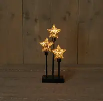 Anna's Collection LED glazen sterren op batterijen 14,5 x 32cm - afbeelding 1