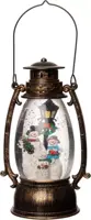 Anna's Collection LED glitterwater gaslantaarn sneeuwpop 14,5 x 24cm, warm wit - afbeelding 2