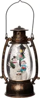 Anna's Collection LED glitterwater gaslantaarn sneeuwpop 14,5 x 24cm, warm wit - afbeelding 3