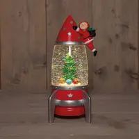 Anna's Collection LED glitterwater raket kerstman met 12 x 11 x 27,5cm, warm wit - afbeelding 1