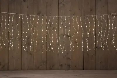 Anna's Collection LED gordijnverlichting 1000 lampjes transparant 50 x 500cm, warm wit - afbeelding 1