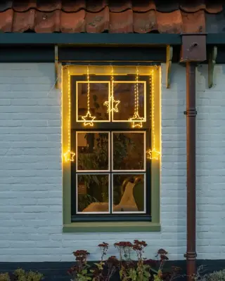 Anna's Collection LED gordijnverlichting ster 186 lampjes 90 x 80cm, classic warm - afbeelding 3