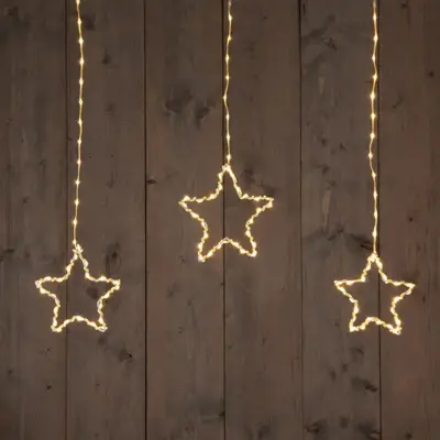 Anna's Collection LED gordijnverlichting ster 186 lampjes 90 x 80cm, classic warm - afbeelding 2
