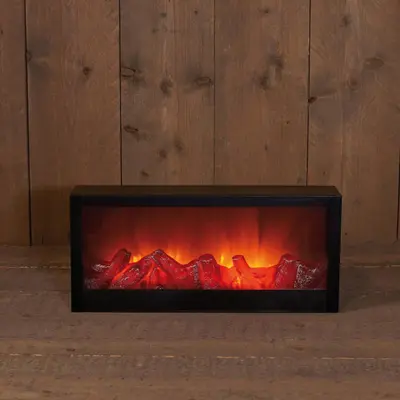Anna's Collection LED haard zwart 45 x 20 x 10cm - afbeelding 1