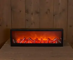 Anna's Collection LED haard zwart 60 x 20 x 10cm - afbeelding 2