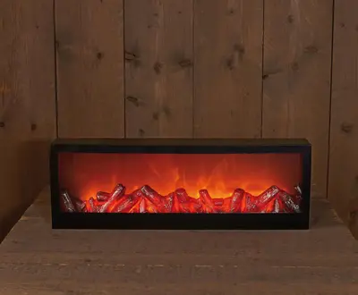 Anna's Collection LED haard zwart 60 x 20 x 10cm - afbeelding 1