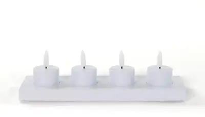 Anna's Collection LED inductie theelicht 3D vlameffect met lader wit 5cm, 4 st - afbeelding 2