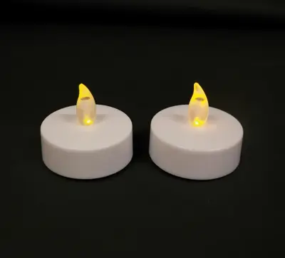 Anna's Collection LED jumbo theelicht flame effect 4.5cm wit 2 stuks - afbeelding 1