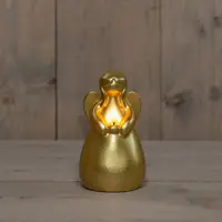 Anna's Collection LED kaars 3d flame engel 8.5x14.5cm goud 1 stuks - afbeelding 1
