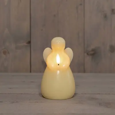 Anna's Collection LED kaars 3d flame engel 8.5x14.5cm ivoor 1 stuks - afbeelding 1