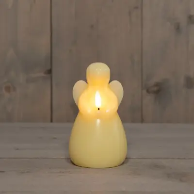 Anna's Collection LED kaars 3d flame engel 8.5x14.5cm ivoor 1 stuks - afbeelding 2