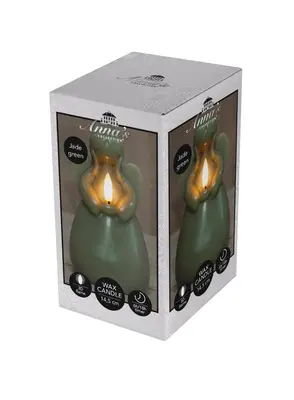 Anna's Collection LED kaars 3d flame engel 8.5x14.5cm jade groen 1 stuks - afbeelding 1