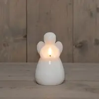 Anna's Collection LED kaars 3d flame engel 8.5x14.5cm wit 1 stuks - afbeelding 3
