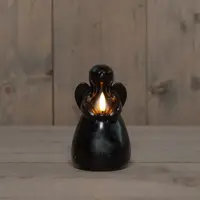 Anna's Collection LED kaars 3d flame engel 8.5x14.5cm zwart 1 stuks - afbeelding 1