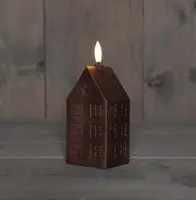 Anna's Collection LED kaars 3d flame huis 5x6x15cm brons 1 stuks - afbeelding 1