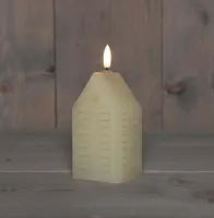Anna's Collection LED kaars 3d flame huis 5x6x15cm ivoor 1 stuks - afbeelding 1