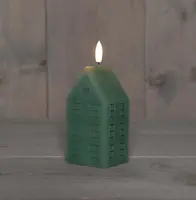 Anna's Collection LED kaars 3d flame huis 5x6x15cm jade groen 1 stuks - afbeelding 1