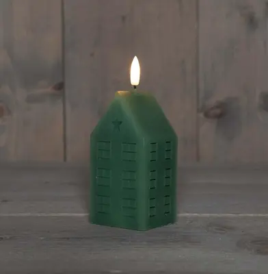 Anna's Collection LED kaars 3d flame huis 5x6x15cm wit 1 stuks - afbeelding 1