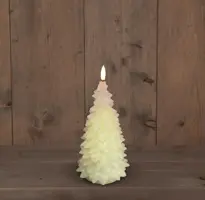 Anna's Collection LED kaars 3d flame kerstboom 9.5x20cm ivoor 1 stuks - afbeelding 2