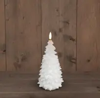 Anna's Collection LED kaars 3d flame kerstboom 9.5x20cm wit 1 stuks - afbeelding 2