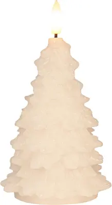 Anna's Collection LED kaars 3d flame kerstboom 9.5x20cm wit 1 stuks - afbeelding 1