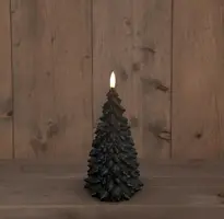 Anna's Collection LED kaars 3d flame kerstboom 9.5x20cm zwart 1 stuks - afbeelding 2