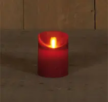 Anna's Collection LED kaars flame effect rustiek 7.5x10cm bordeaux 1 stuks - afbeelding 1
