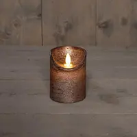 Anna's Collection LED kaars flame effect rustiek 7.5x10cm brons 1 stuks kopen?