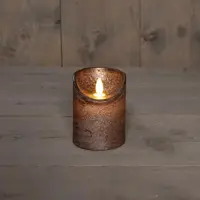 Anna's Collection LED kaars flame effect rustiek 7.5x10cm brons 1 stuks - afbeelding 1