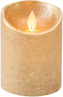 Anna's Collection LED kaars flame effect rustiek 7.5x10cm goud 1 stuks - afbeelding 2