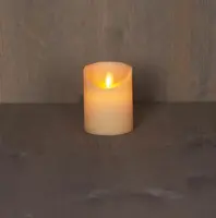 Anna's Collection LED kaars flame effect rustiek 7.5x10cm ivoor 1 stuks - afbeelding 1