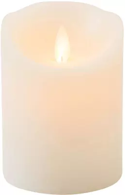 Anna's Collection LED kaars flame effect rustiek 7.5x10cm ivoor 1 stuks - afbeelding 1
