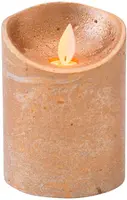 Anna's Collection LED kaars flame effect rustiek 7.5x10cm koper 1 stuks - afbeelding 2