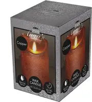 Anna's Collection LED kaars flame effect rustiek 7.5x10cm koper 1 stuks kopen?