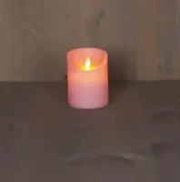 Anna's Collection LED kaars flame effect rustiek 7.5x10cm lichtroze 1 stuks - afbeelding 1