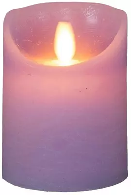 Anna's Collection LED kaars flame effect rustiek 7.5x10cm lila 1 stuks - afbeelding 1