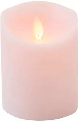 Anna's Collection LED kaars flame effect rustiek 7.5x10cm lichtroze 1 stuks - afbeelding 2