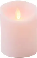 Anna's Collection LED kaars flame effect rustiek 7.5x10cm lichtroze 1 stuks - afbeelding 2
