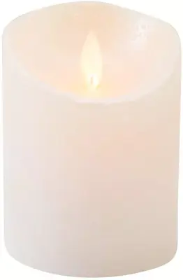 Anna's Collection LED kaars flame effect rustiek 7.5x10cm parel 1 stuks - afbeelding 2