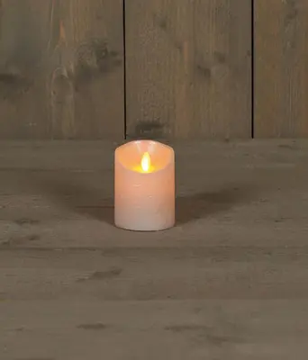 Anna's Collection LED kaars flame effect rustiek 7.5x10cm parel 1 stuks - afbeelding 1