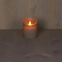 Anna's Collection LED kaars flame effect rustiek 7.5x10cm taupe 1 stuks kopen?