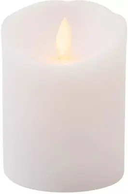 Anna's Collection LED kaars flame effect rustiek 7.5x10cm wit 1 stuks - afbeelding 2