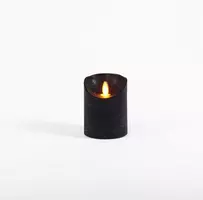Anna's Collection LED kaars flame effect rustiek 7.5x10cm zwart 1 stuks kopen?